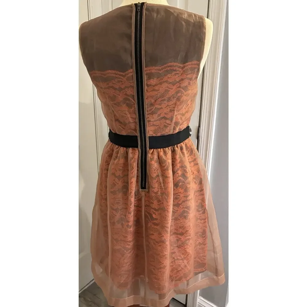 Lilly Wang For Lilly’s Closet Anthropology Frattina Lace Mesh Organza Dress 8
